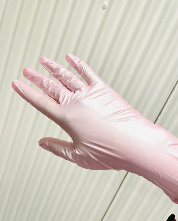 GUANTES DE NITRILO ROSA PERLADO X 100 UNIDADES - Imagen 4