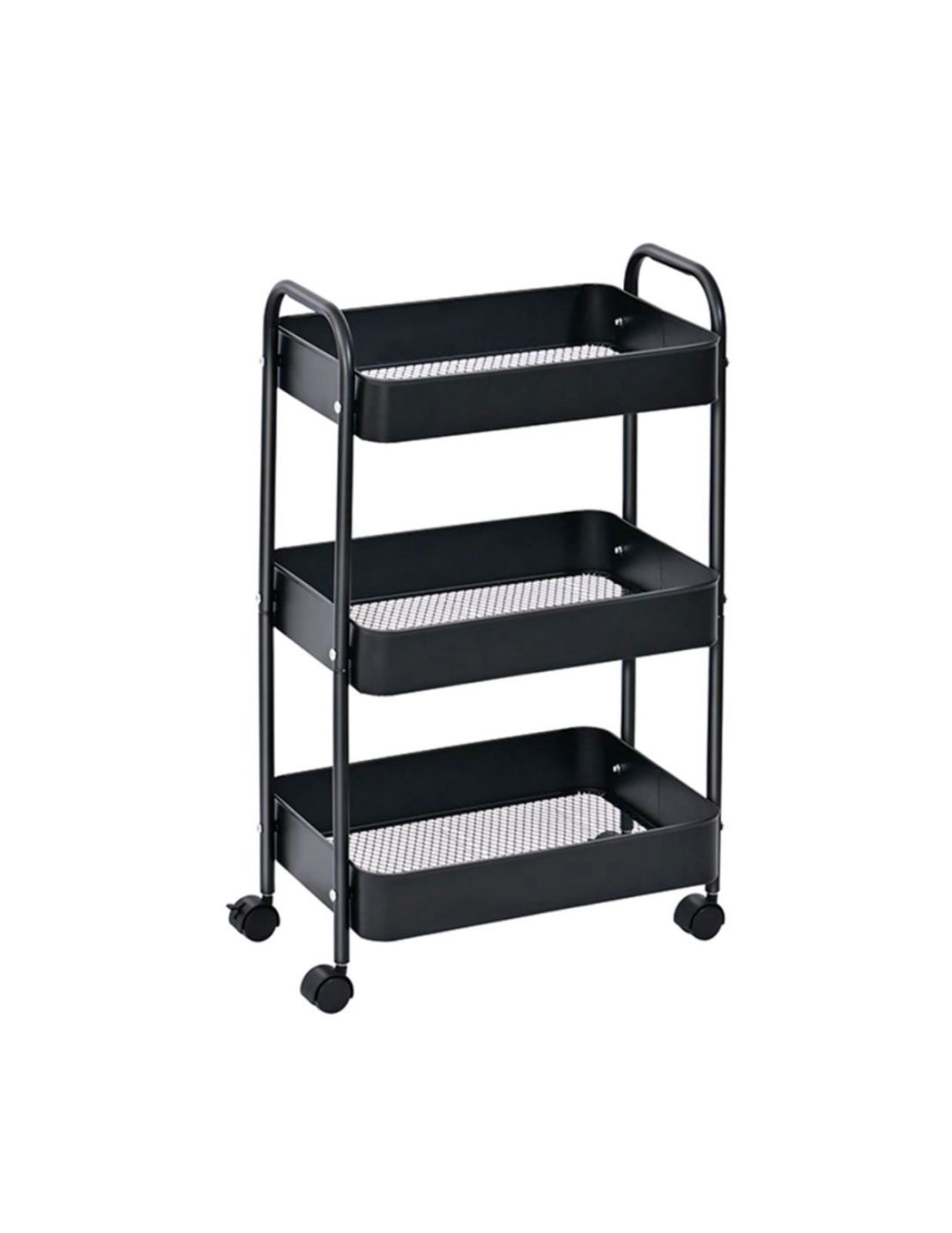 CARRITO DE TRABAJO 3 PISOS- NEGRO