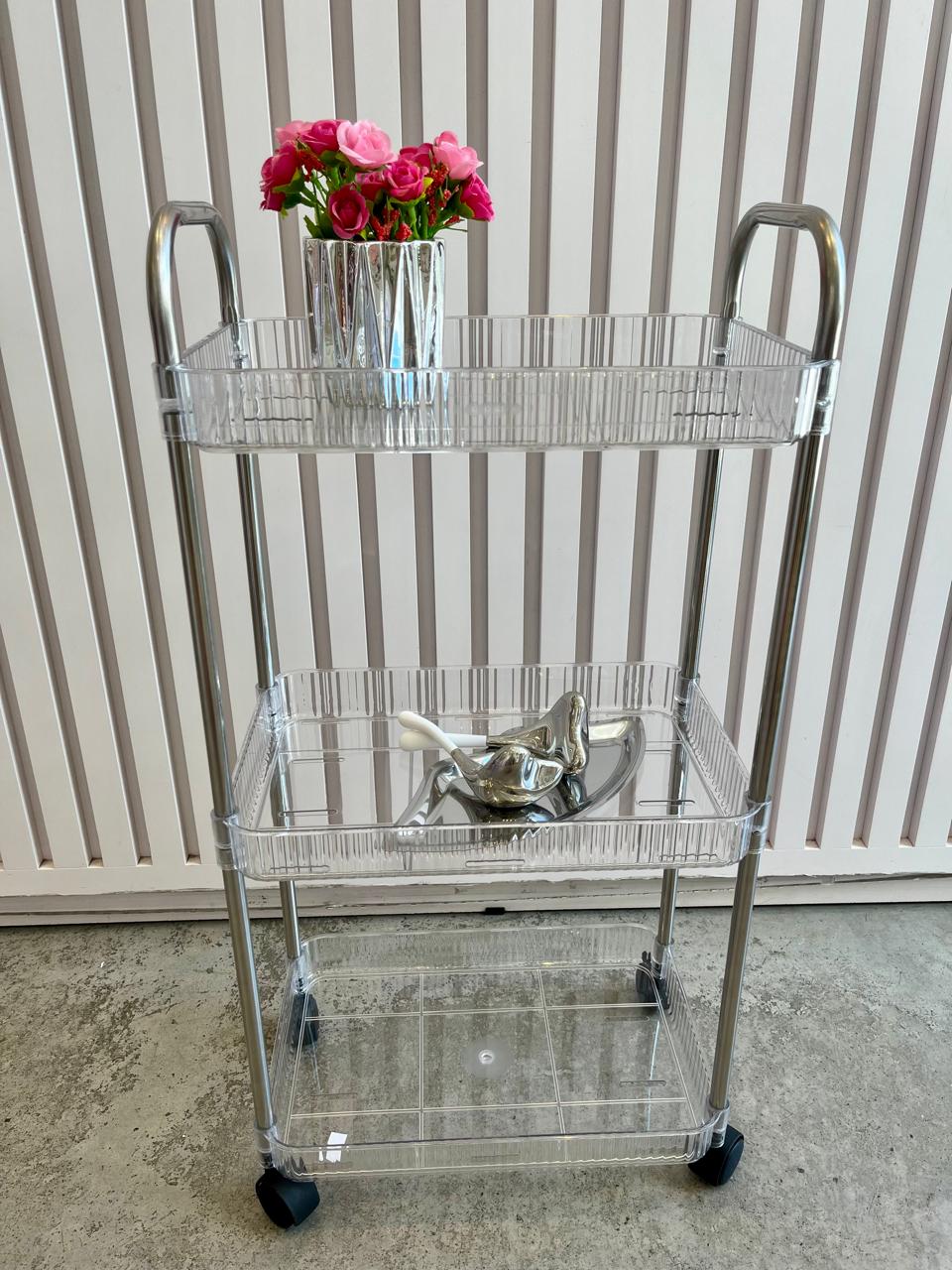 CARRITO ORGANIZADOR BEAUTY ACRILICO 3 PISOS