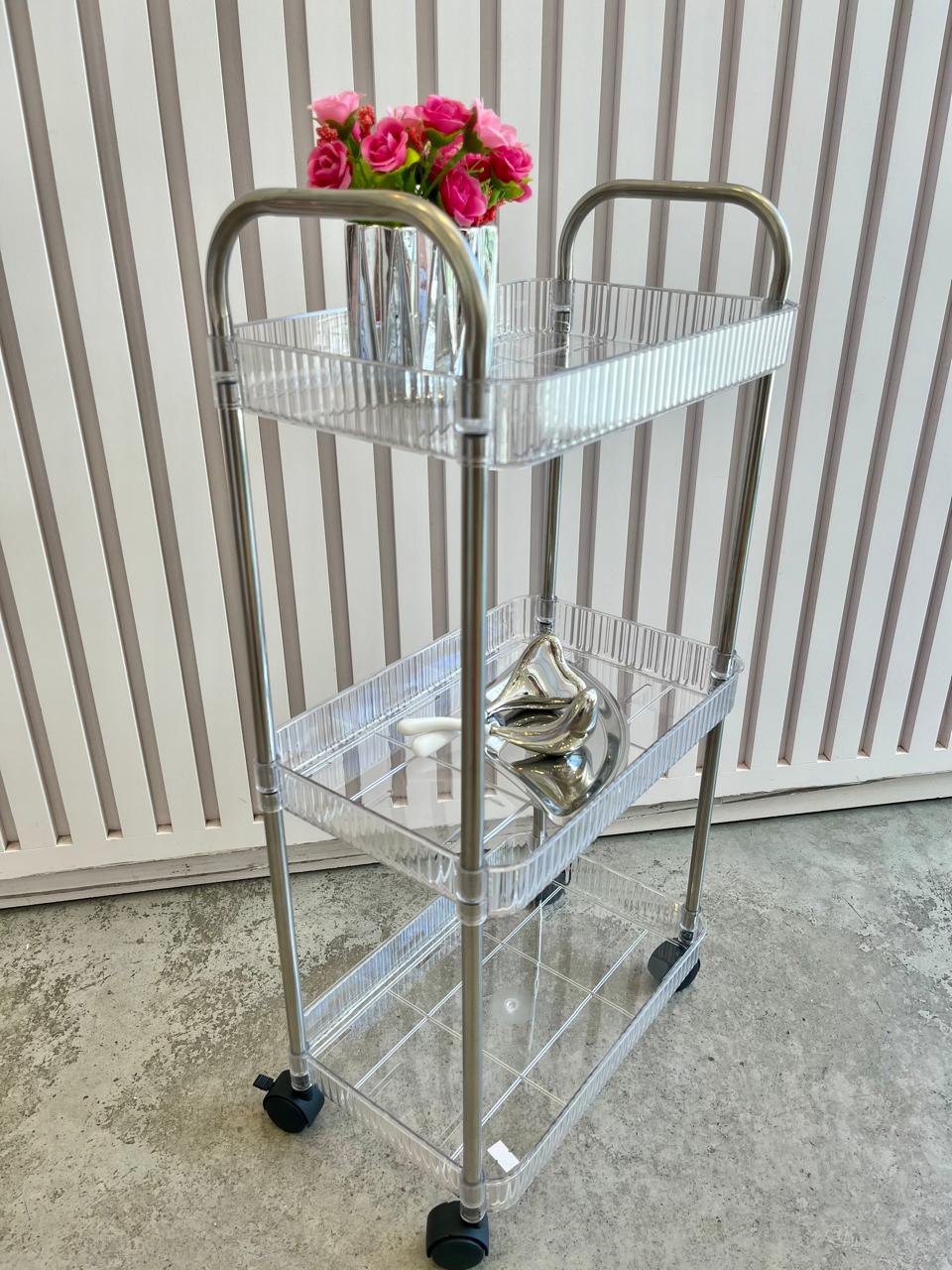 CARRITO ORGANIZADOR BEAUTY ACRILICO 3 PISOS