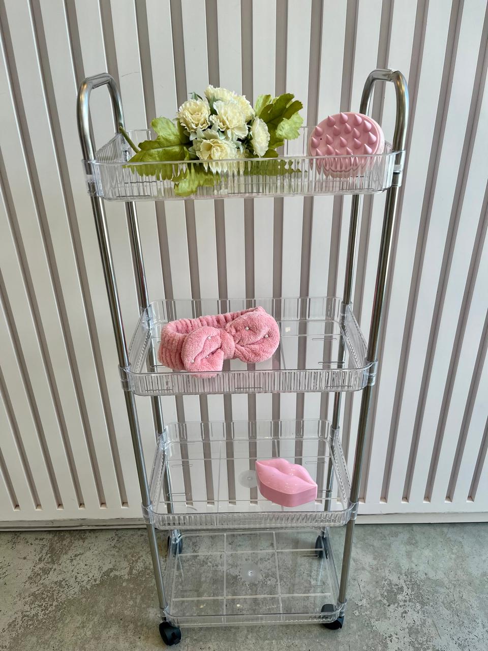 CARRITO ORGANIZADOR BEAUTY ACRILICO 4 PISOS