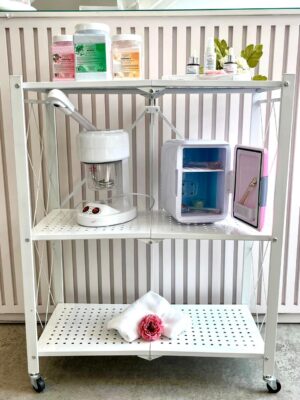 ESTANTERIA CON RUEDAS VENECIA 3 ESTANTES - BLANCO