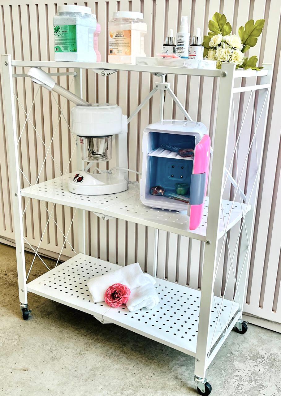 ESTANTERIA CON RUEDAS VENECIA 3 ESTANTES – BLANCO