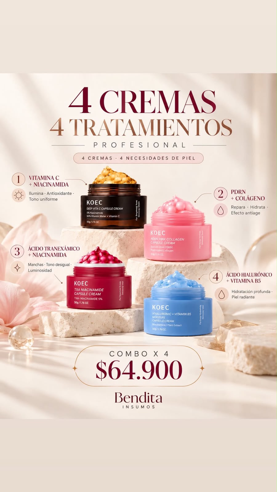 COMBO 4 CREMAS CAPSULA