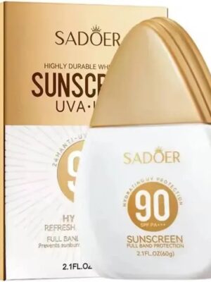 PROTECTOR SOLAR SADOER SPF 90 PA+++ PEPTIDOS HIALURONICO ALOE VERA Y VIT E