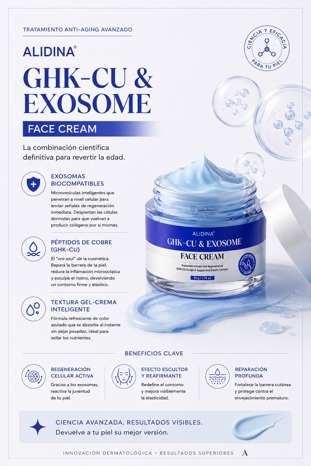 CREMA GHK-CU EXOSOMA 50 G AZUL