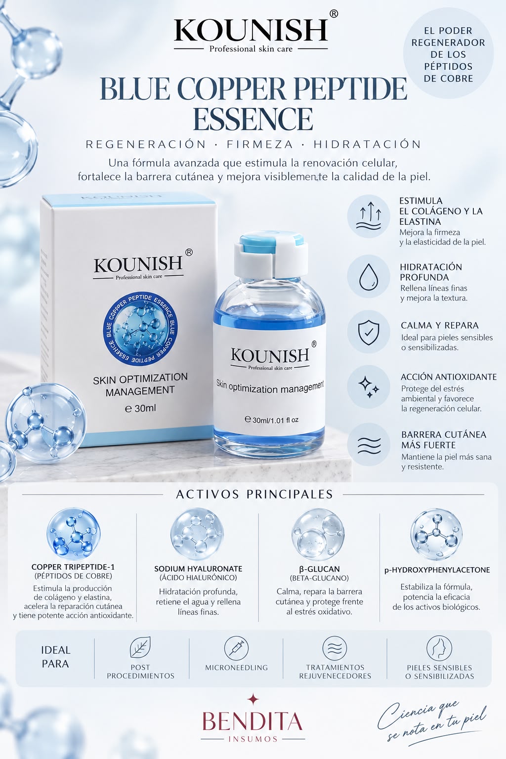 PEPTIDE DE COBRE AZUL KOUNISH 30 ML